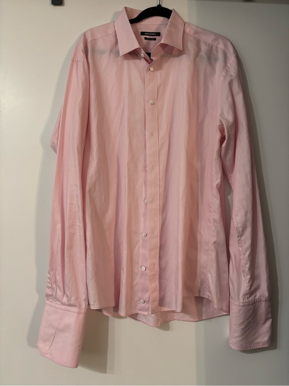 Indochino Light Pink Cotton Long Sleeve Dress Shirt Tailored Fit